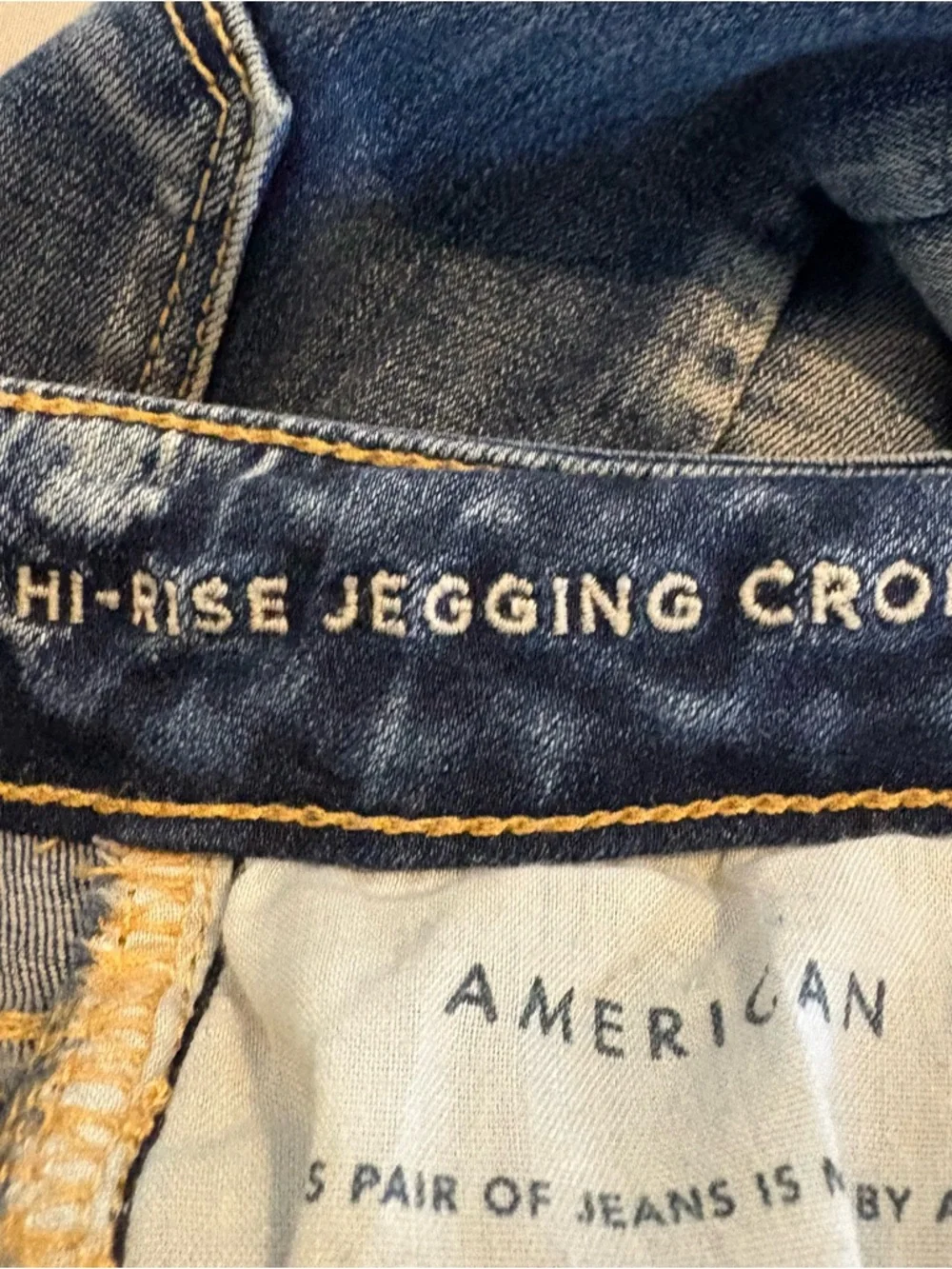 American Eagle Hi Rise Distressed Jegging Crop Jeans Size 8